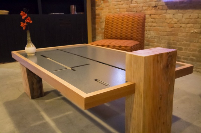 Revamp minimal metal & wood contemporary table